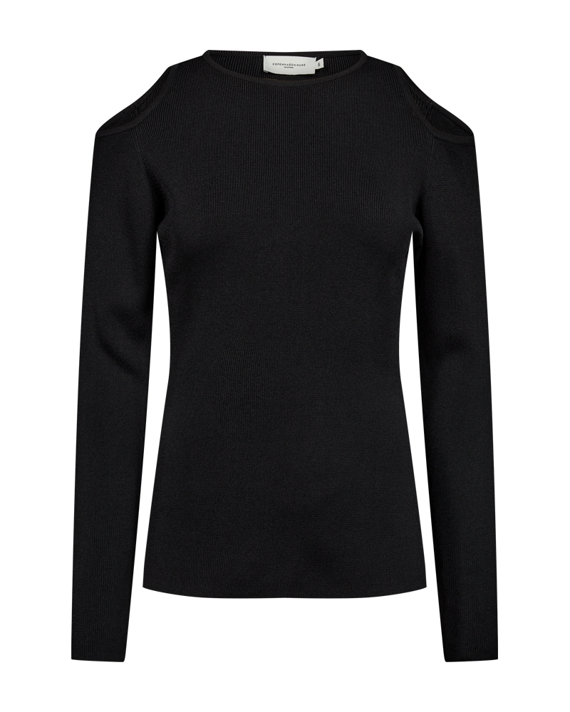 CMBOO - PULLOVER MED LANGE ÆRMER I SORT
