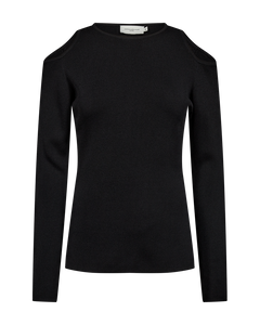 CMBOO - PULLOVER MED LANGE ÆRMER I SORT
