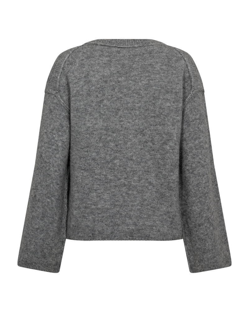 CMIBRA - FINSTRIKKET PULLOVER I GRÅ