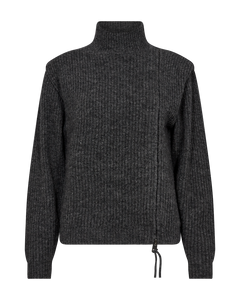 CMLAMA - STRIKKET PULLOVER I GRÅ