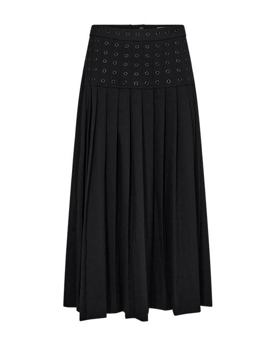 CMTAILOR - PLISSERET NEDERDEL I SORT