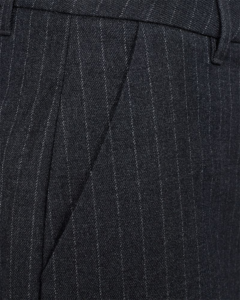 CMTAILOR - PINSTRIPE VIDDE BUKSER I GRÅ