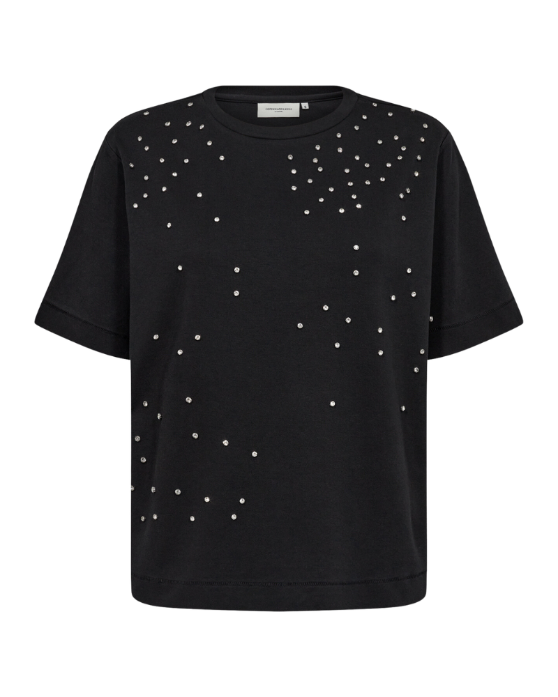 CMMUSE - T-SHIRT MED SIMILISTEN I GRÅ
