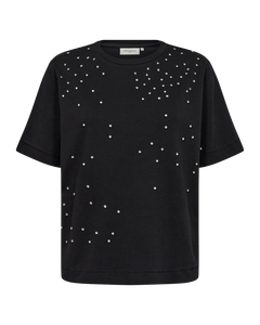 CMMUSE - T-SHIRT MED SIMILISTEN I GRÅ
