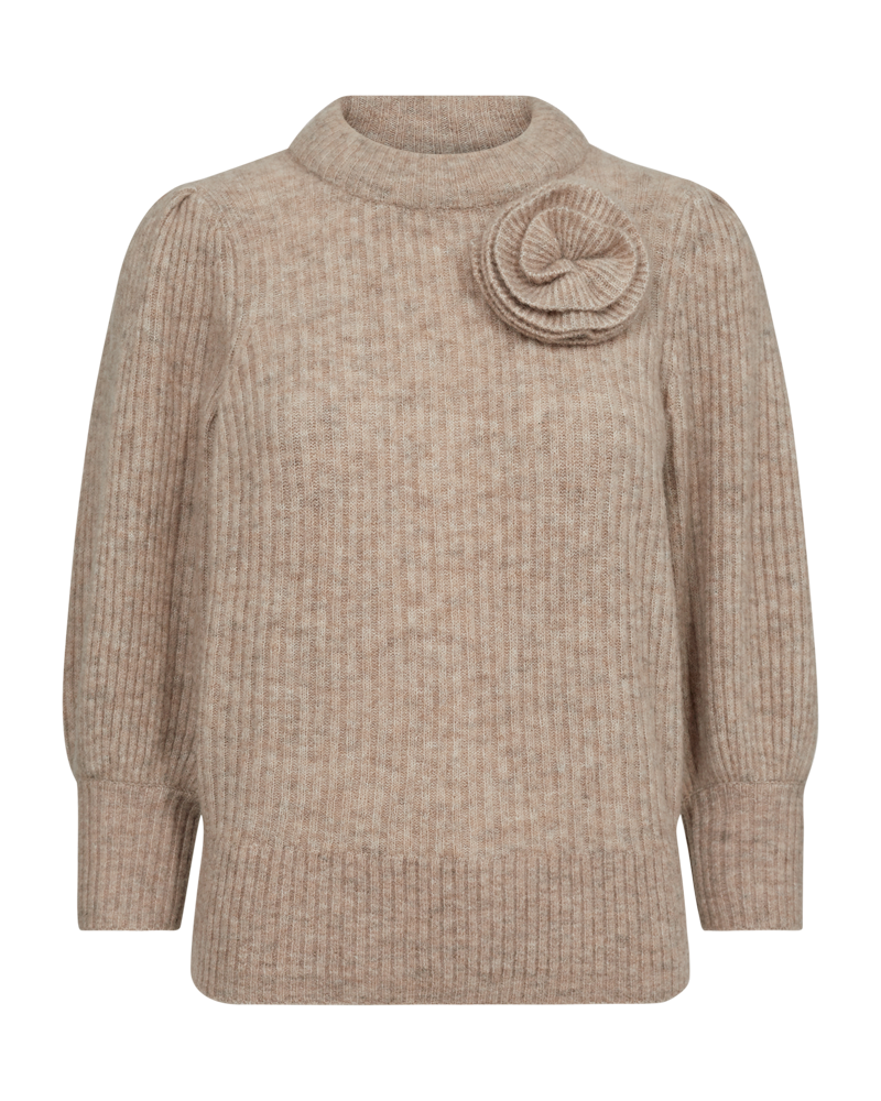 CMIBRA - STRIKTRØJE MED AFTAGELIG ROSE I BEIGE