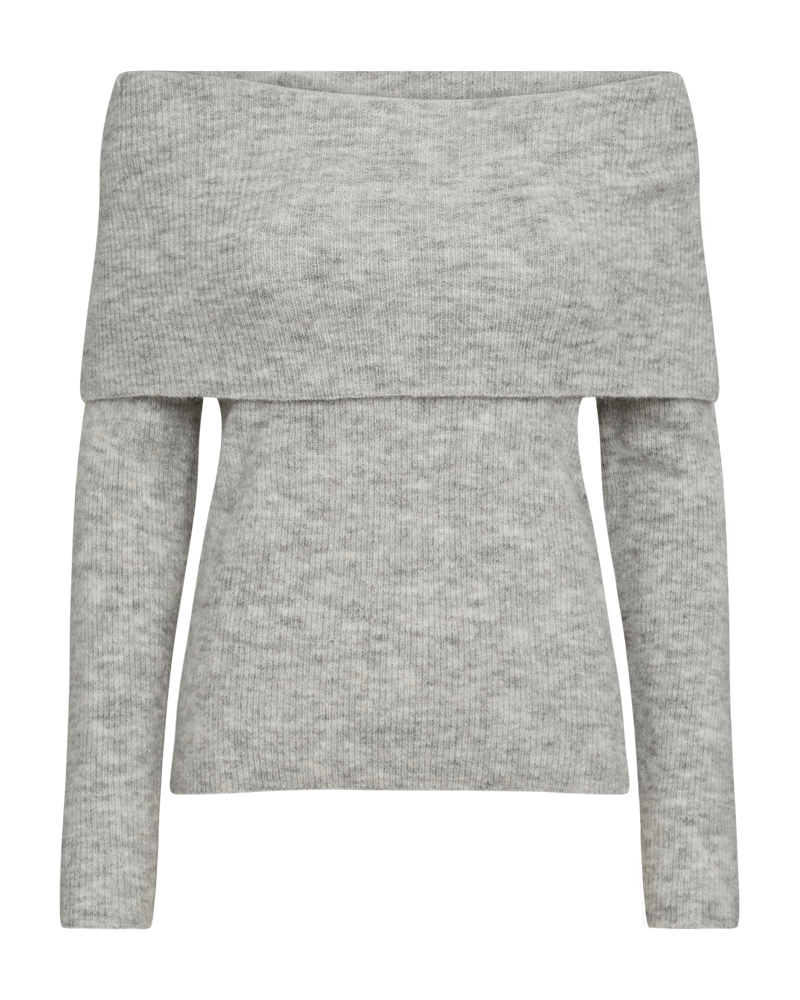 CMIBRA - OFF-SHOULDER PULLOVER I ULDBLANDING I GRÅ