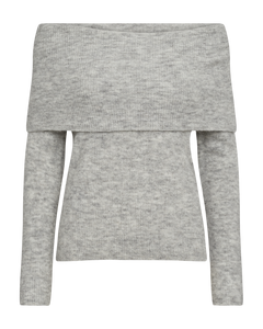 CMIBRA - OFF-SHOULDER PULLOVER I ULDBLANDING I GRÅ