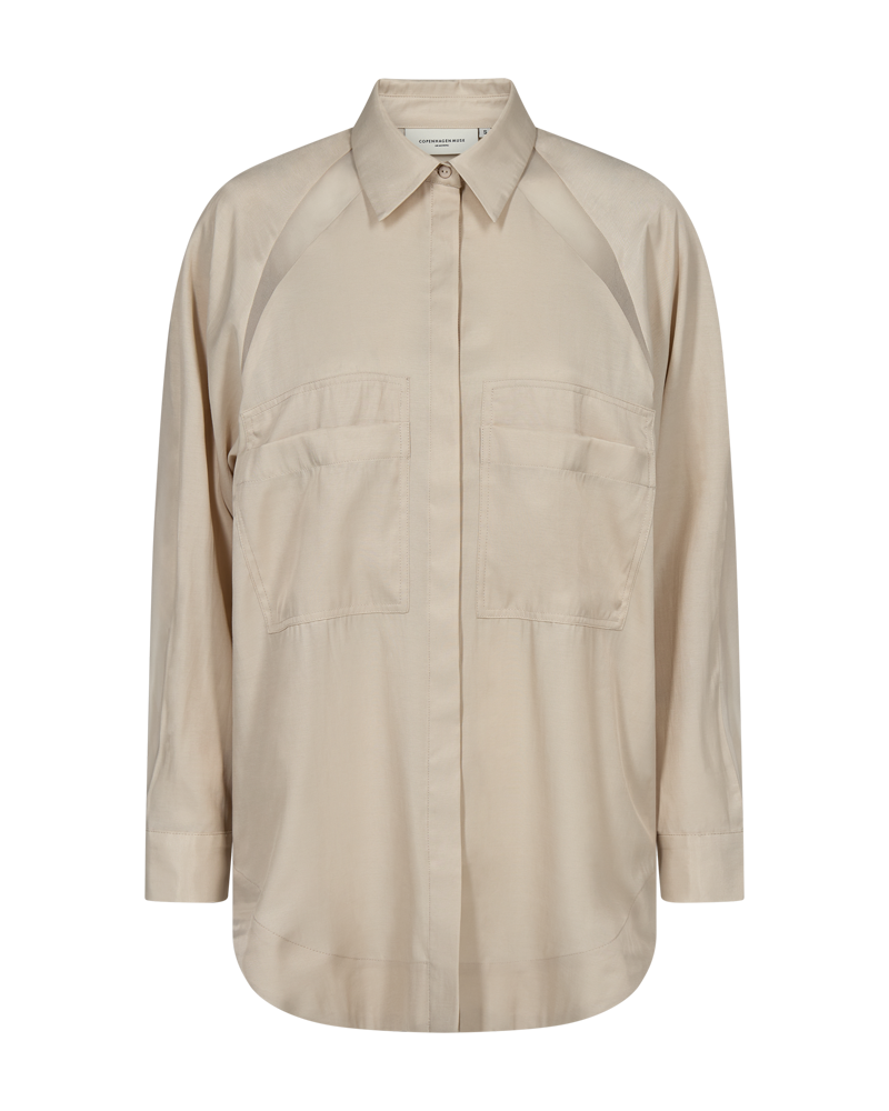 CMSILA - SKJORTE MED MESH-DETALJER I BEIGE