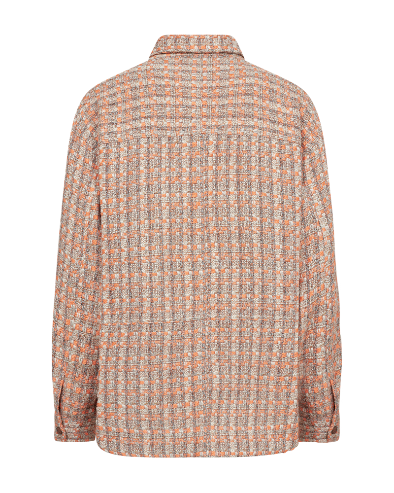 CMRUBY - BOUCLÉ JAKKE MED MØNSTER I ORANGE