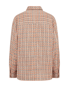 CMRUBY - BOUCLÉ JAKKE MED MØNSTER I ORANGE