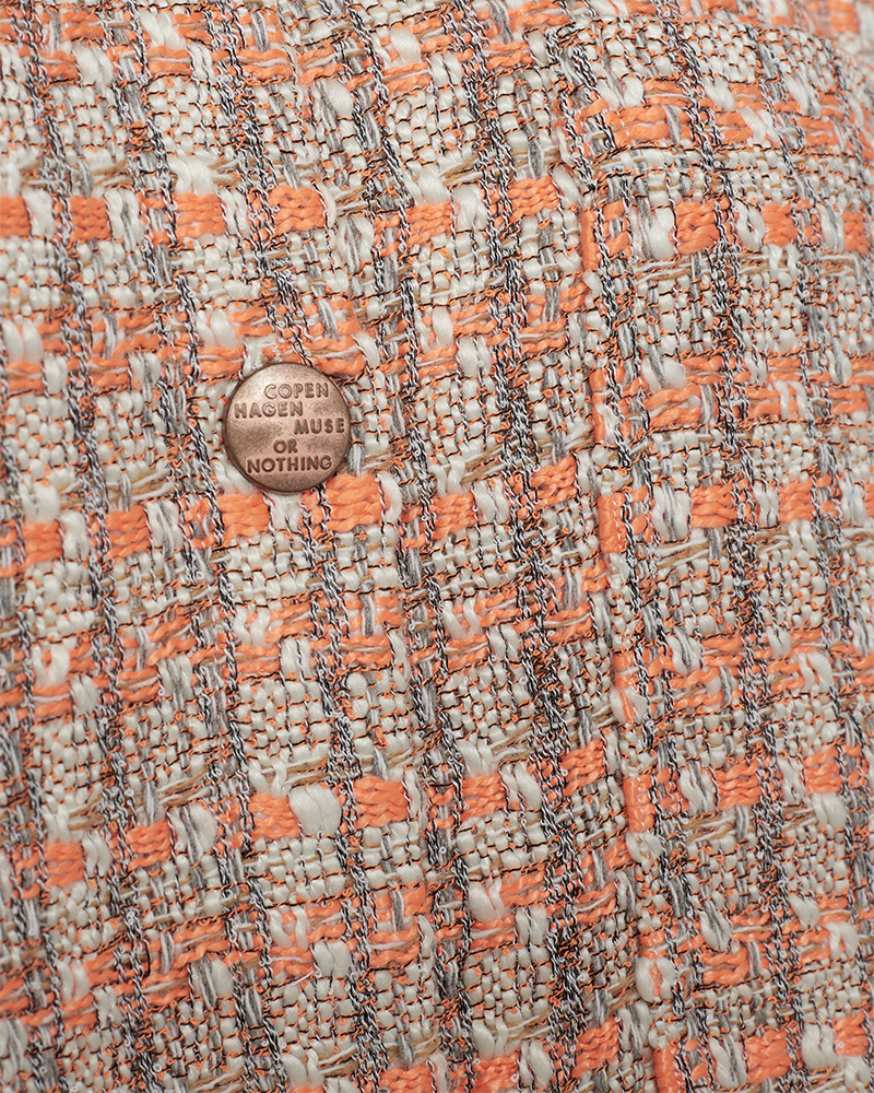 CMRUBY - BOUCLÉ JAKKE MED MØNSTER I ORANGE