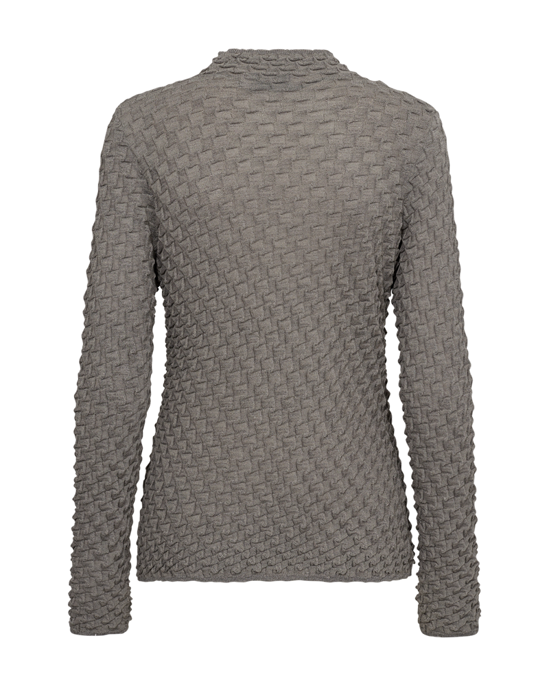 CMNADJA - FINSTRIKKET PULLOVER I GRÅ