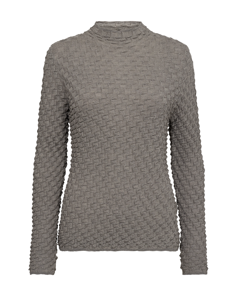 CMNADJA - FINSTRIKKET PULLOVER I GRÅ
