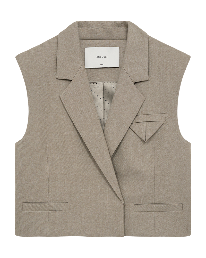 CMTAILOR - KORT VEST I BEIGE