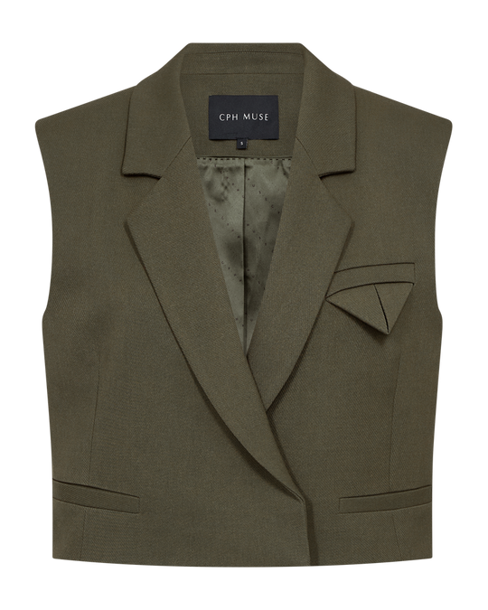 CMTAILOR - KORT VEST I GRØN