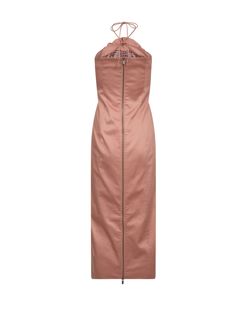 CMSHINENI - STROPLØS KJOLE MED ROSEDETALJE I ROSA