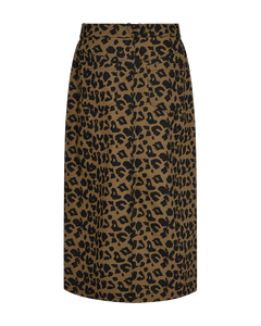 CMLEORA - MIDINEDERDEL I LEOPARDPRINT I SORT OG BRUN