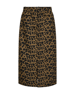 CMLEORA - MIDINEDERDEL I LEOPARDPRINT I SORT OG BRUN