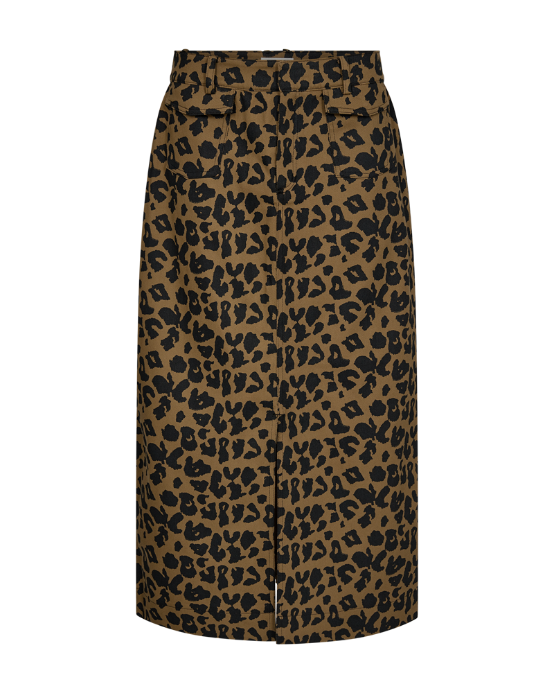 CMLEORA - MIDINEDERDEL I LEOPARDPRINT I SORT OG BRUN