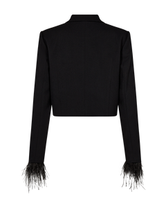 CMTAILOR - KORT BLAZER MED FJER I SORT