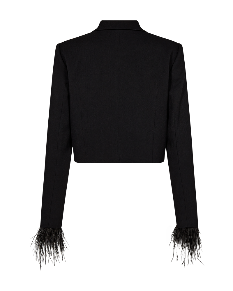 CMTAILOR - KORT BLAZER MED FJER I SORT