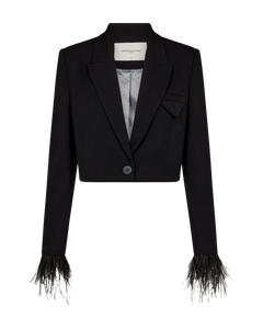 CMTAILOR - KORT BLAZER MED FJER I SORT