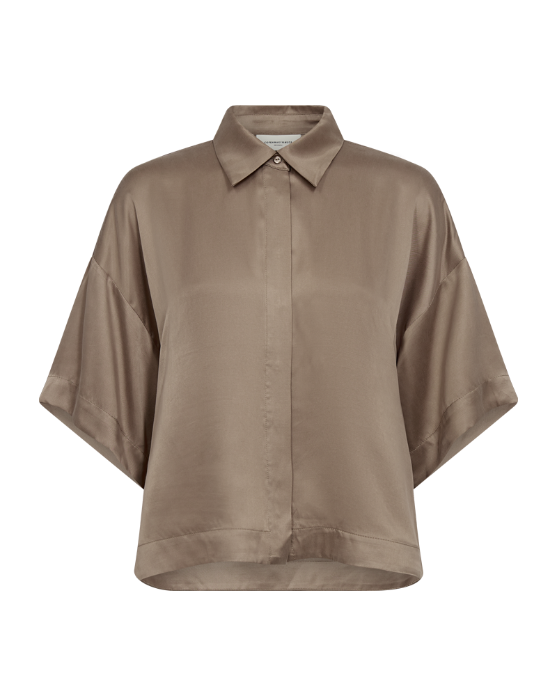 CMCUPRO - SKJORTE MED DROP SHOULDERS I BEIGE