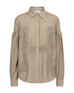 CMMOLLY - SKJORTE MED BLONDER I BEIGE