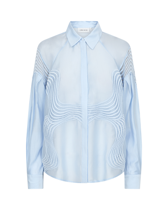 CMMOLLY - SKJORTE MED BLONDER I BLÅ