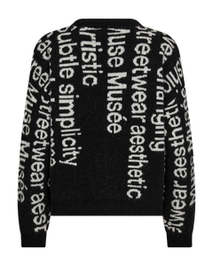 CMIBRA - PULLOVER I SORT OG HVID,RÅHVID