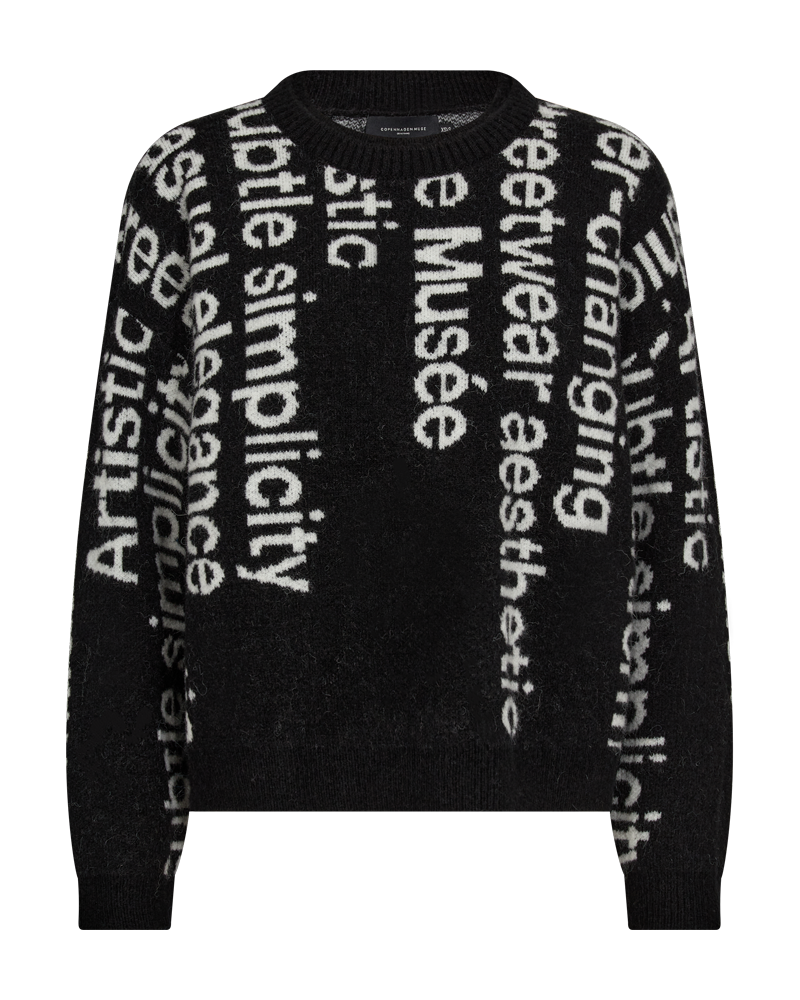 CMIBRA - PULLOVER I SORT OG HVID,RÅHVID