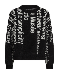 CMIBRA - PULLOVER I SORT OG HVID,RÅHVID