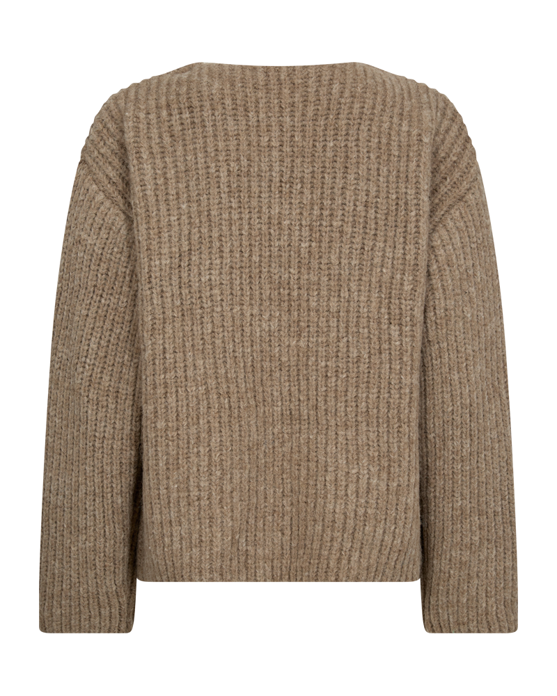 CMANDREA - RIBSTRIKKET PULLOVER I BEIGE