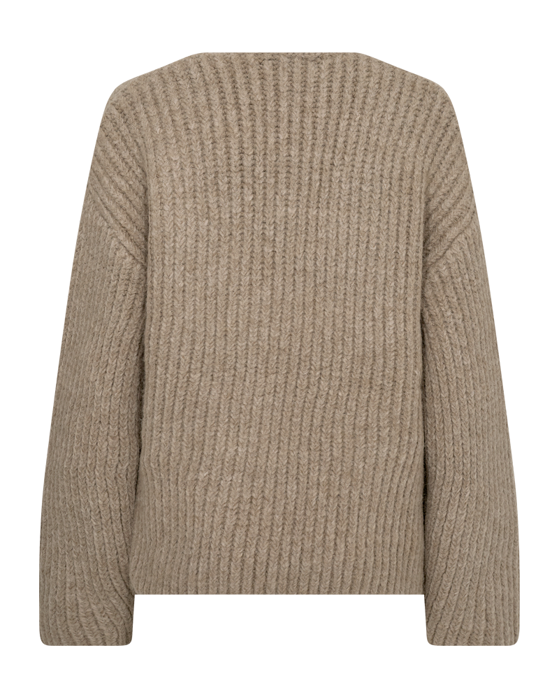 CMANDREA - RIBSTRIKKET PULLOVER I BEIGE