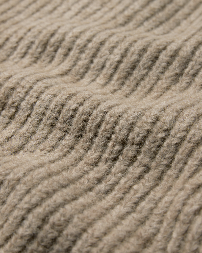 CMANDREA - RIBSTRIKKET PULLOVER I BEIGE
