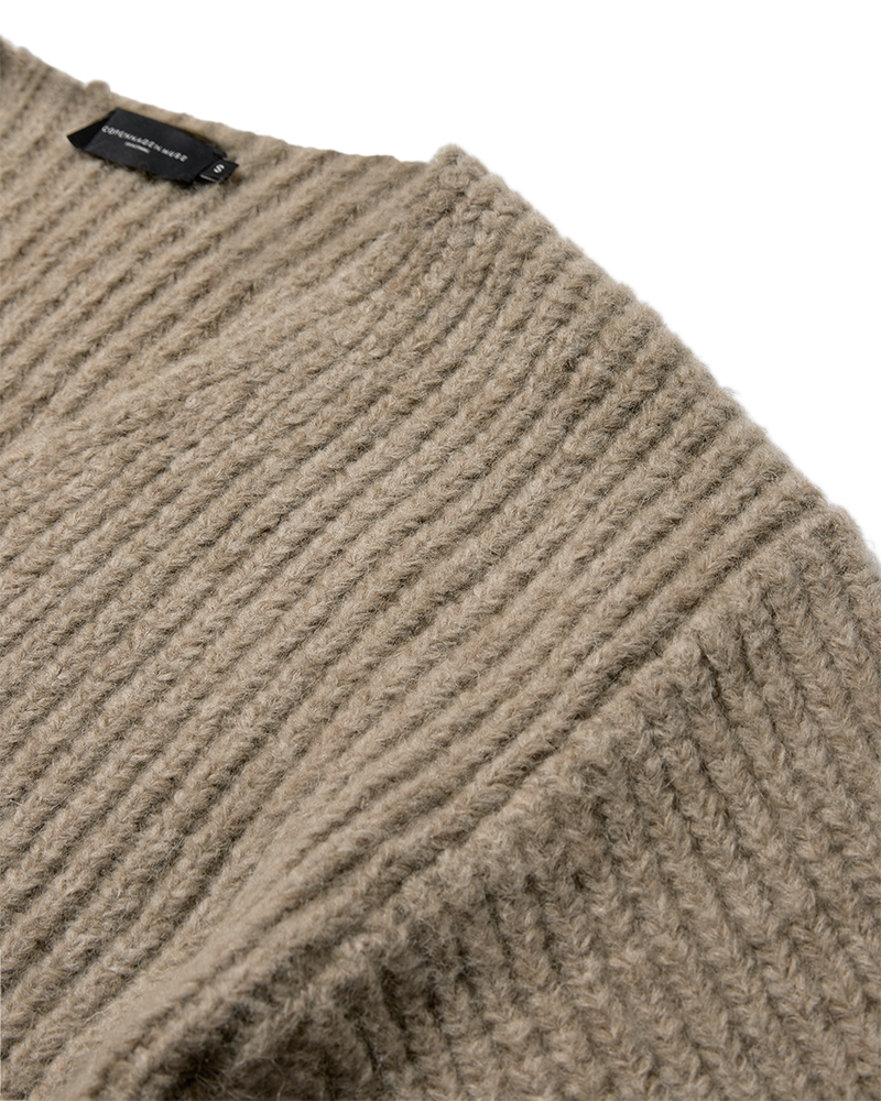 CMANDREA - RIBSTRIKKET PULLOVER I BEIGE