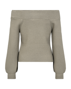 CMCOLIN - RIBSTRIKKET PULLOVER I BEIGE