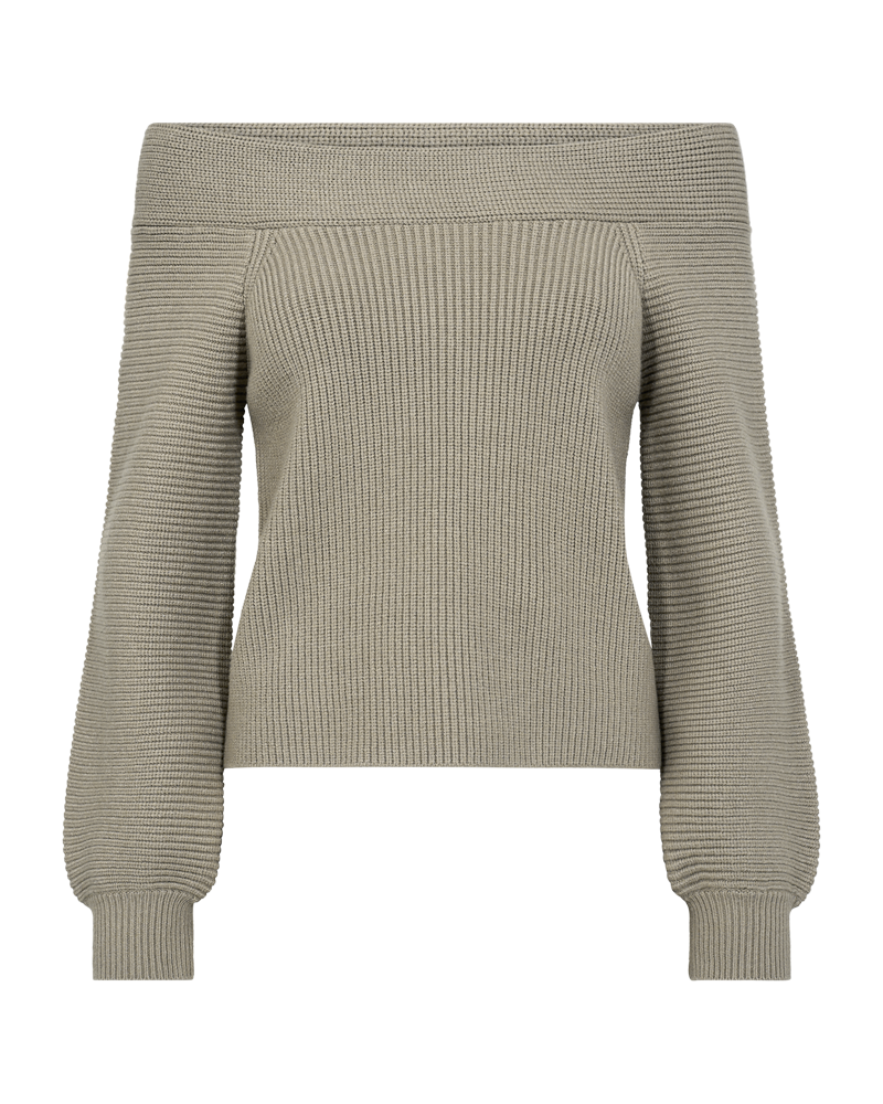 CMCOLIN - RIBSTRIKKET PULLOVER I BEIGE