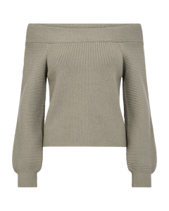 CMCOLIN - RIBSTRIKKET PULLOVER I BEIGE