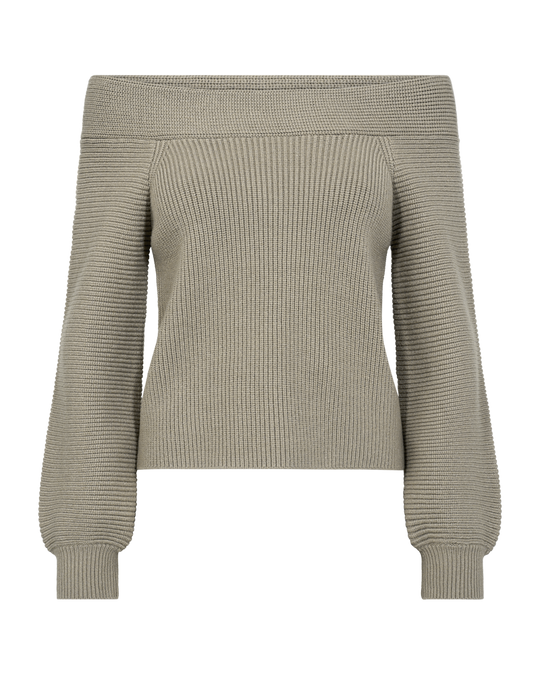 CMCOLIN - RIBSTRIKKET PULLOVER I BEIGE