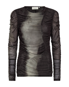CMCORA - MESH BLUSE I SORT