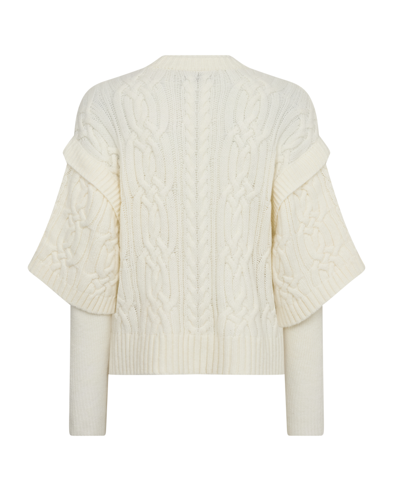 CMYARI - STRIKKET PULLOVER I RÅHVID