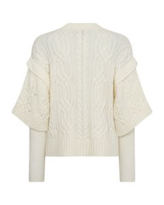 CMYARI - STRIKKET PULLOVER I RÅHVID