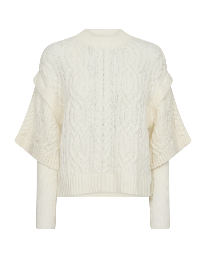 CMYARI - STRIKKET PULLOVER I RÅHVID