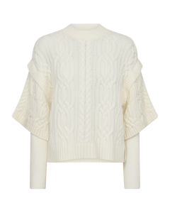 CMYARI - STRIKKET PULLOVER I RÅHVID