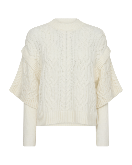 CMYARI - STRIKKET PULLOVER I RÅHVID