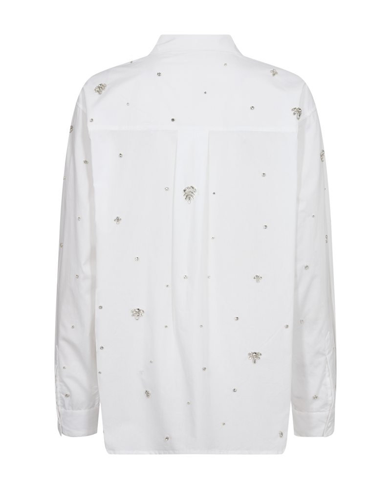 CMVATAN - SKJORTE MED SIMILISTEN I HVID