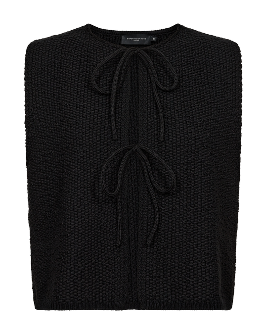 CMFIONA - STRIKKET VEST I SORT