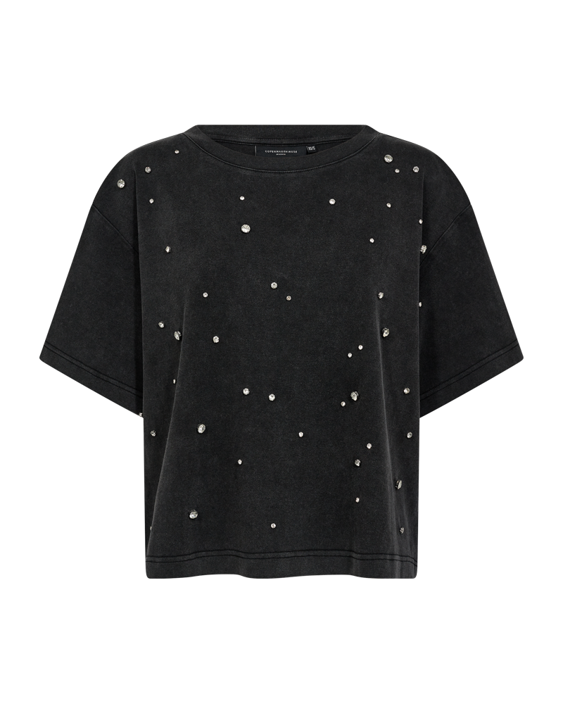 CMMUSE - T-SHIRT MED SIMILISTEN I SORT
