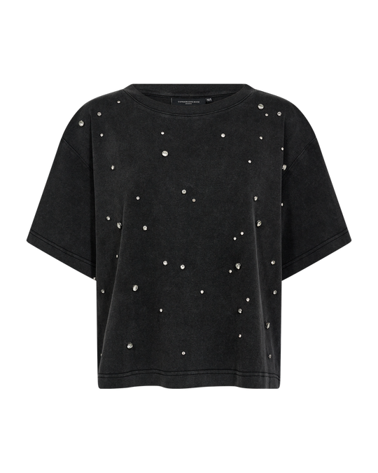 CMMUSE - T-SHIRT MED SIMILISTEN I SORT